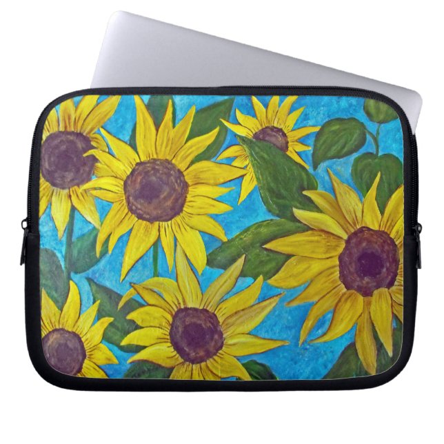 Sunflower Electronics Bag Laptop Sleeve (Voorkant)