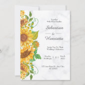 Sunflower Elegant Rustic Gold Wedding-uitnodiging Kaart (Voorkant)