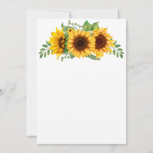Sunflower Elegant Rustic Wedding Invitation Kaart (Achterkant)