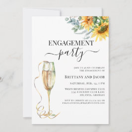 Sunflower Elegant Wedding Engagement Party Kaart