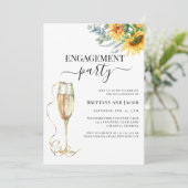 Sunflower Elegant Wedding Engagement Party Kaart (Staand voorkant)