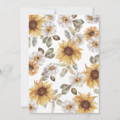 Sunflower Elegant Wedding Kaart (Achterkant)