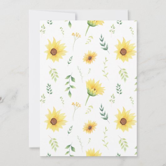 Sunflower Elephant baby shower Invitation (Achterkant)