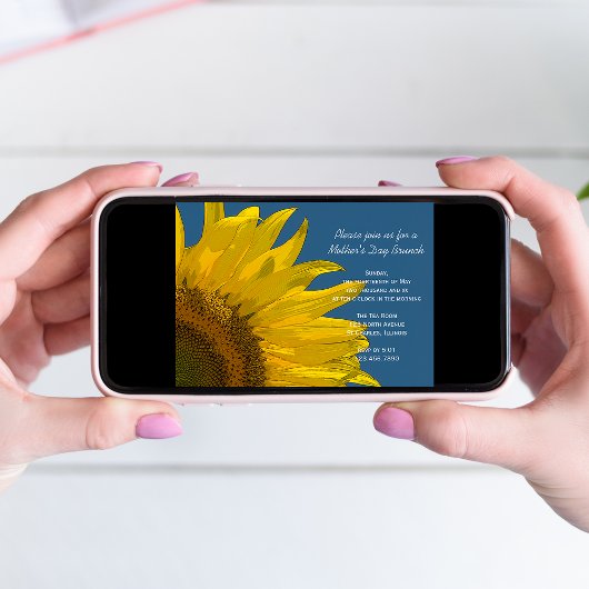 Sunflower en Blue Sky Moederdag Brunch Kaart