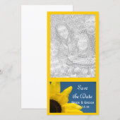 Sunflower en Blue Sky Wedding Save the Date (Voorkant / Achterkant)
