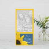 Sunflower en Blue Sky Wedding Save the Date (Staand voorkant)