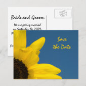 Sunflower en Blue Sky Wedding Save the Date Aankondigingskaart (Voorkant / Achterkant)