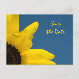Sunflower en Blue Sky Wedding Save the Date Aankondigingskaart