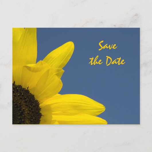 Sunflower en Blue Sky Wedding Save the Date Aankondigingskaart (Voorkant)