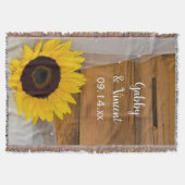 Sunflower en Bridal Veil country Wedding Keepslag Deken (Voorkant)