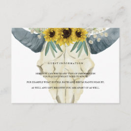 Sunflower en Bull Waterverf Gastinformatie Informatiekaartje