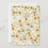 Sunflower en Daisy Bridal Shower Invitation Kaart (Achterkant)