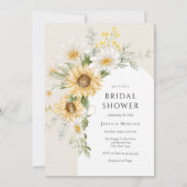 Sunflower en Daisy Bridal Shower Invitation Kaart (Voorkant)