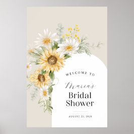 Sunflower en Daisy Vrijgezellenfeest Welcome Poster