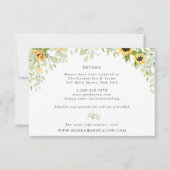 Sunflower en Greenery Wedding Details Card Kaart (Voorkant)
