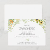Sunflower en Greenery Wedding Details Card Kaart (Voorkant / Achterkant)