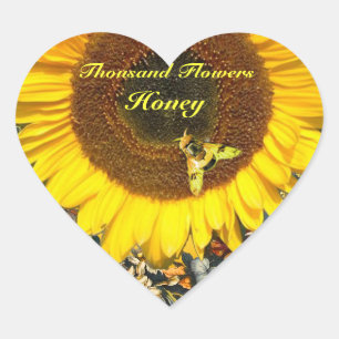 SUNFLOWER EN HONIJE BEDRIJFSTAKKEN HART STICKER