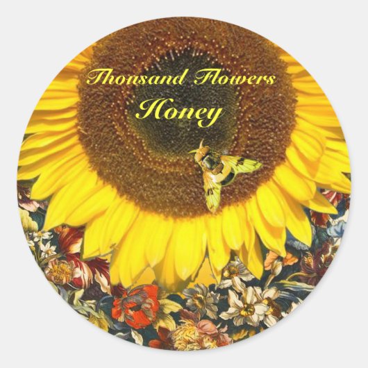 SUNFLOWER EN HONIJE BEDRIJFSTAKKEN RONDE STICKER (Voorkant)