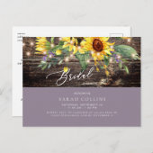 Sunflower en Lavender Rustic Vrijgezellenfeest Inv Uitnodiging Briefkaart (Voorkant / Achterkant)