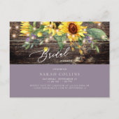 Sunflower en Lavender Rustic Vrijgezellenfeest Inv Uitnodiging Briefkaart (Voorkant)