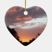 SUNFLOWER EN PINK SUMMER SUNSET Heart Keramisch Ornament (Achterkant)