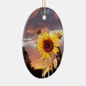 SUNFLOWER EN PINK SUMMER SUNSET KERAMISCH ORNAMENT (Rechts)