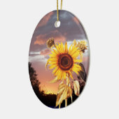 SUNFLOWER EN PINK SUMMER SUNSET KERAMISCH ORNAMENT (Links)