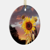 SUNFLOWER EN PINK SUMMER SUNSET KERAMISCH ORNAMENT (Rechts)