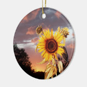 SUNFLOWER EN PINK SUMMER SUNSET KERAMISCH ORNAMENT (Links)