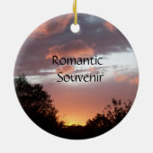 SUNFLOWER EN PINK SUMMER SUNSET KERAMISCH ORNAMENT (Achterkant)