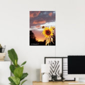 SUNFLOWER EN PINK SUMMER SUNSET POSTER (Thuiskantoor)