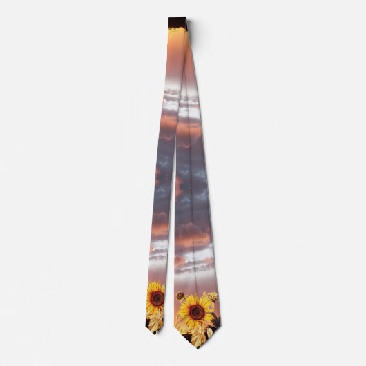 SUNFLOWER EN PINK SUMMER SUNSET STROPDAS (Achterkant)