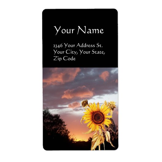 SUNFLOWER EN SUMMER SUNSET ETIKET (Voorkant)