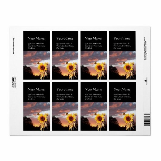 SUNFLOWER EN SUMMER SUNSET ETIKET (Full Sheet)