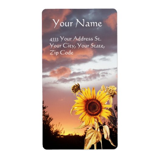 SUNFLOWER EN SUMMER SUNSET ETIKET (Voorkant)