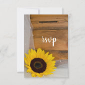 Sunflower en Veil country Wedding RSVP Response (Voorkant)