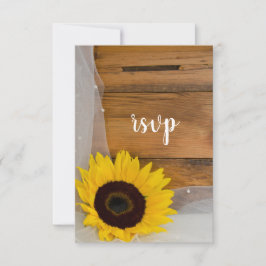 Sunflower en Veil country Wedding RSVP Response