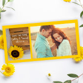 Sunflower en Veil country Wedding Save the Date