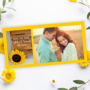 Sunflower en Veil country Wedding Save the Date