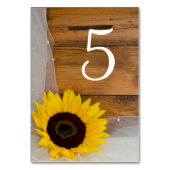 Sunflower en Veil country Wedding Table Numbers Kaart (Achterkant)