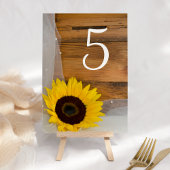 Sunflower en Veil country Wedding Table Numbers Kaart