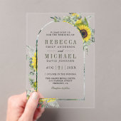 Sunflower Eucalyptus Arch Wedding Acryl Uitnodigingen (Insitu (Draagbaar))