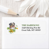 Sunflower Eucalyptus Australian Shepherd Dog Label (Insitu)