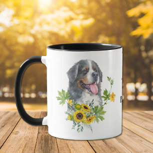 Sunflower Eucalyptus Bernese Mountain Dog Mok