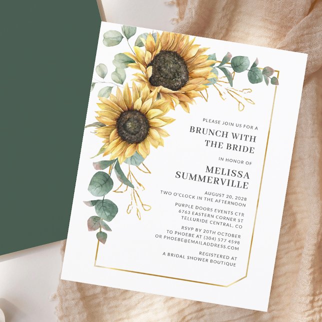 Sunflower Eucalyptus Bridal Showuitnodiging (Sunflower Eucalyptus Bridal Shower Invitation)