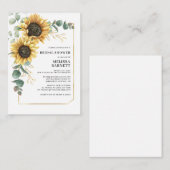 Sunflower Eucalyptus Bridal Showuitnodiging Notitiekaartje (Voorkant / Achterkant)