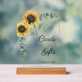 Sunflower Eucalyptus Cards and Gifts Wedding Acryl Bord (Neutraal)