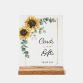 Sunflower Eucalyptus Cards and Gifts Wedding Acryl Bord (Voorkant)