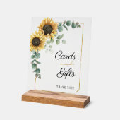 Sunflower Eucalyptus Cards and Gifts Wedding Acryl Bord (Hoek)