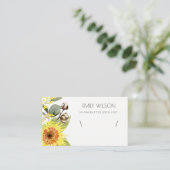 SUNFLOWER EUCALYPTUS FLORAL BRACELET DISPLAY LOGO VISITEKAARTJE (Staand voorkant)